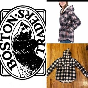 Boston Traders Women's Quilted Plush LINED Shirt Jacket Cotton Multicolor